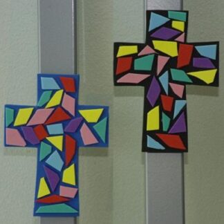Kors med mosaikk, blå